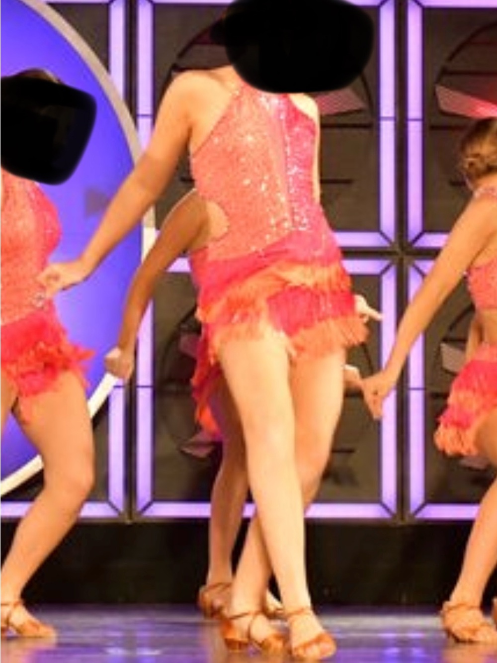 Pink Sequin Fringe Dance Dress